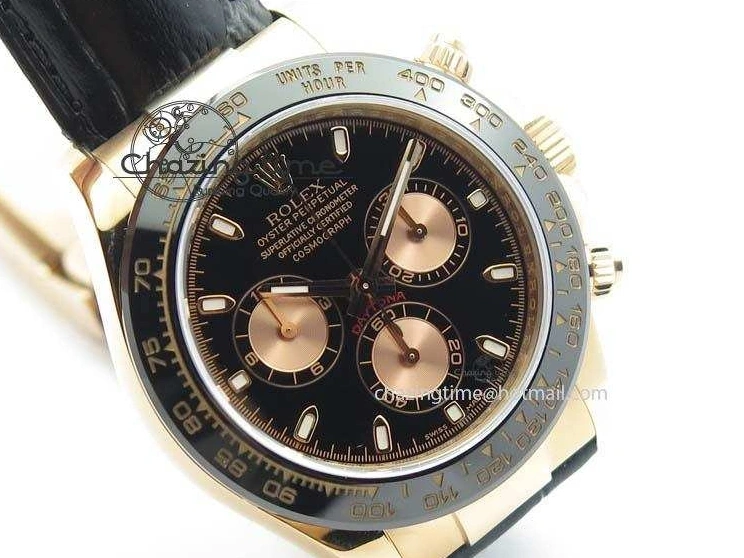 MiroTime 0326 Comfortable Daytona 116515 Noob 1:1 Best Edition Black RG Dial On Black Leather Strap A 3788